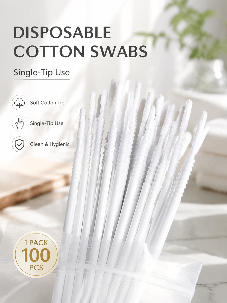 Eyelash Extension Cleaning - Cotonetes Descartáveis Longos para Extensões de