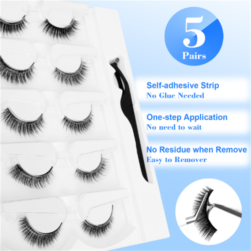 5 PARES de Cílios Postiços Sem - Sensitive Lash Glue avaliação e preço